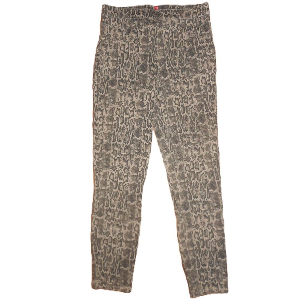 Spanx Brown, Black Snakeskin Python Pull On Pants… - image 1
